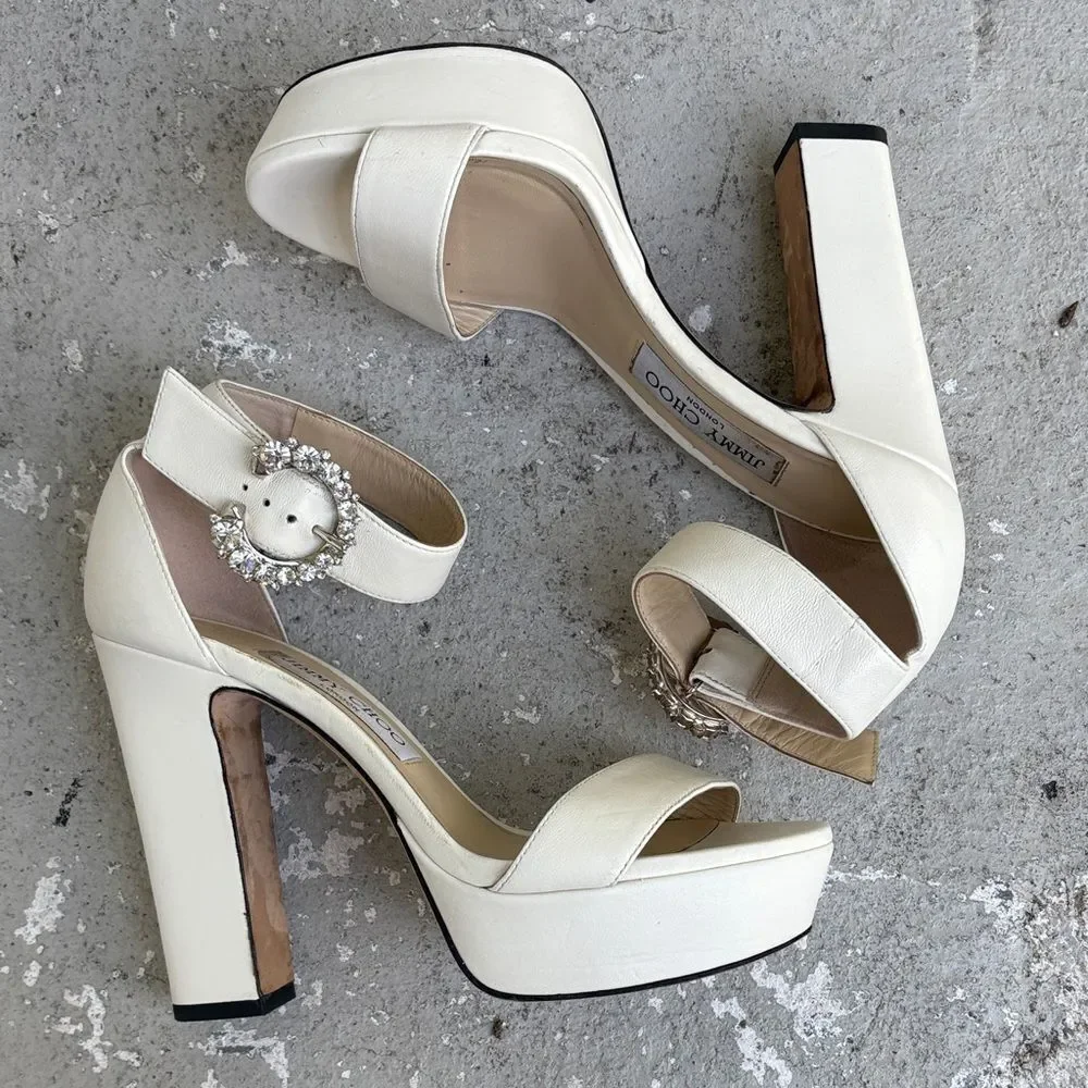 Jimmy Choo Mionne 120 Latte Leather platforms